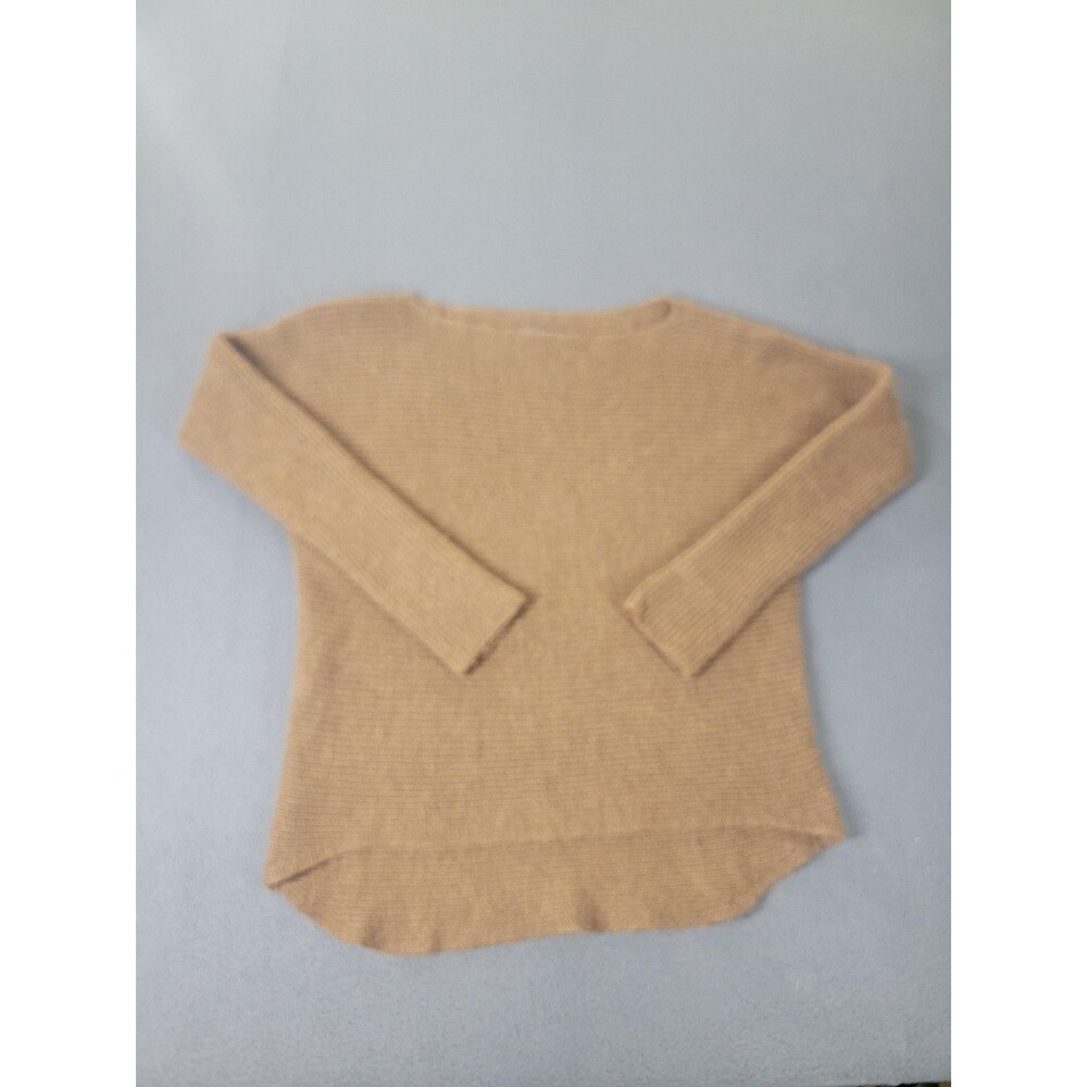 Vince Sweater Womens Extra Small Brown Tan‎ High Low Hem Ribbed Knit USA